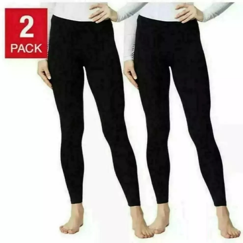 2 pk Felina wide waistband sueded lightweight leggings